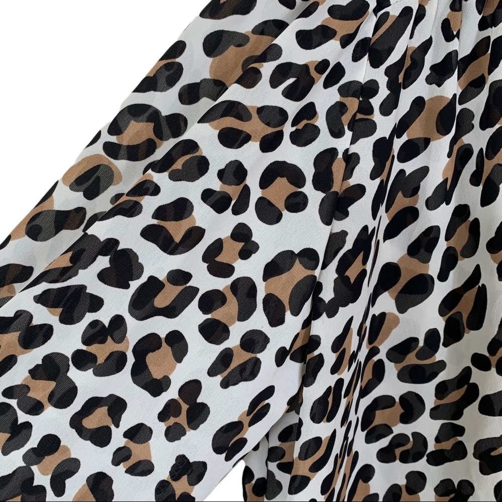 Vintage 1970’s Leopard Print Bow Tie Blouse - Picture 6 of 8